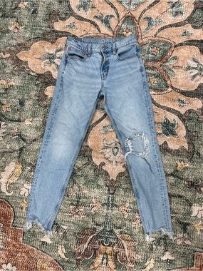 American Eagle Outfitters Light Blue Distressed Boyfriend Jeans